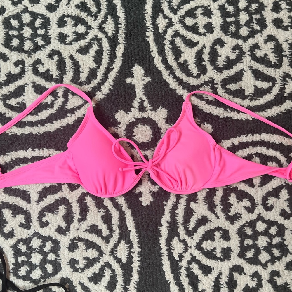 Hot pink target bikini top
